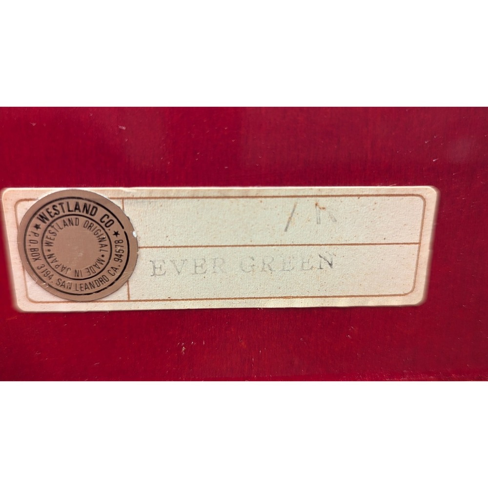 Vintage Westland Co Japan Red Lacquer Musical Jewelry Box Floral Cart Evergreen - Picture 7 of 11